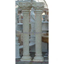 Decorative Roman Pillar with Stone Marble Granite Sandstone (QCM137)